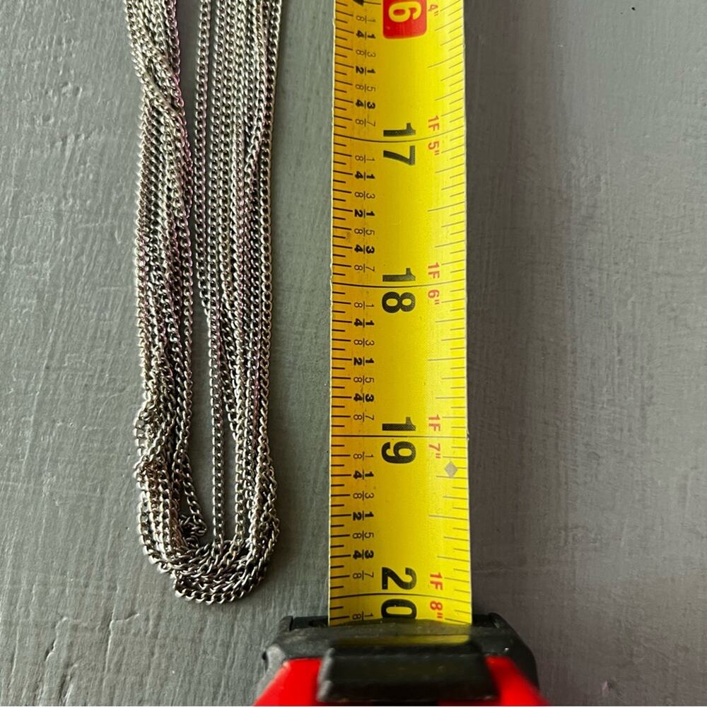Silver Tone Long Beaded Multi Strand Necklace - Picture 5 of 7